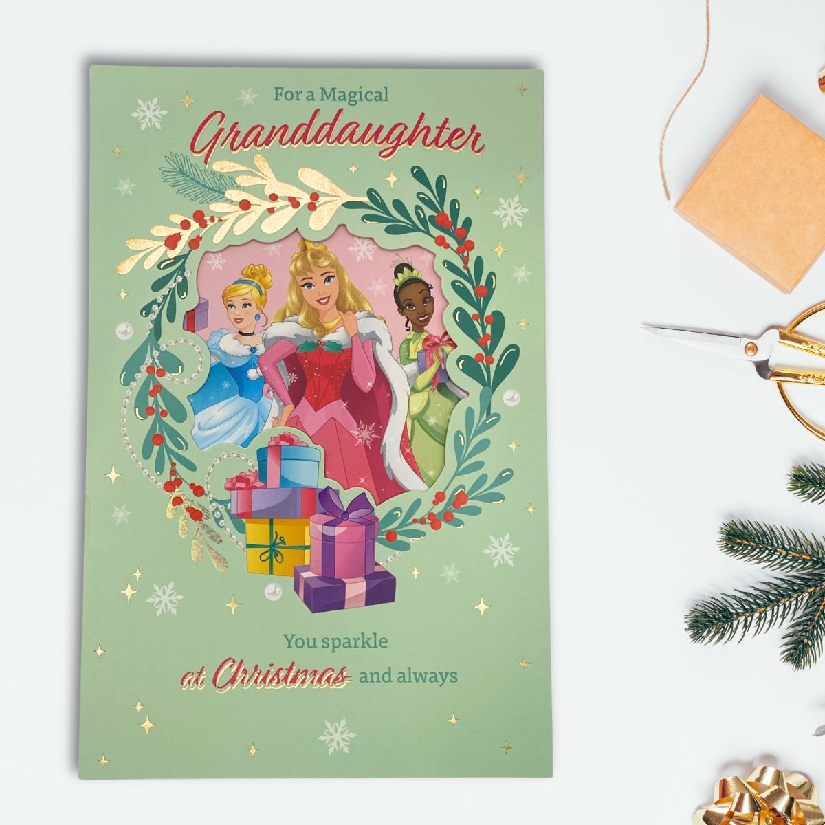 Granddaughter Christmas Card - Disney Princesses
