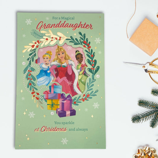 Granddaughter Christmas Card - Disney Princesses