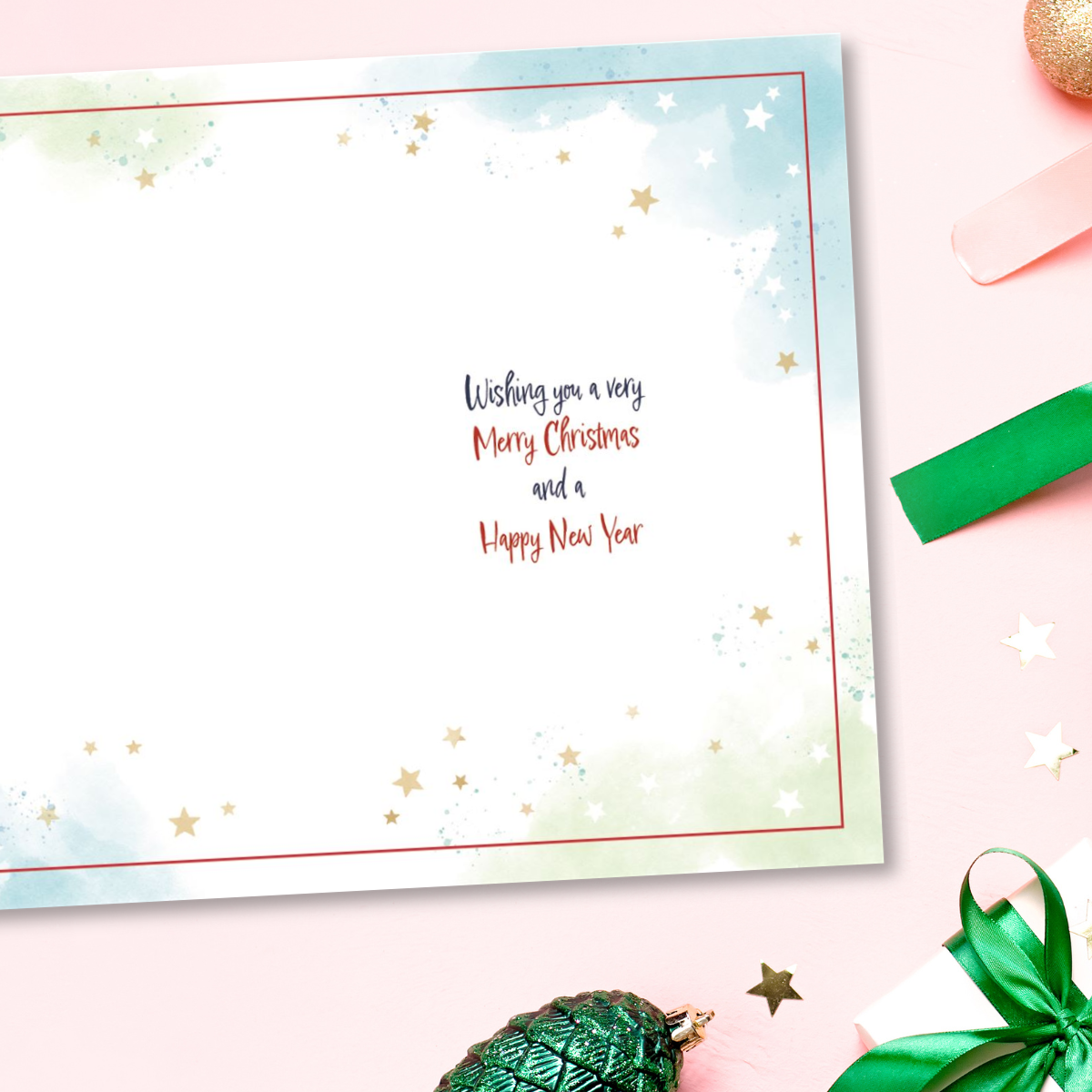 Open Christmas Card - Awash With Colour Stocking