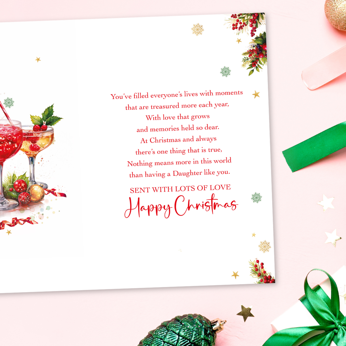 Daughter Christmas Card - Cocktails