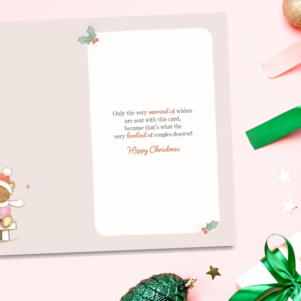 Daughter & Son-In-Law Christmas Card - Barley Bear