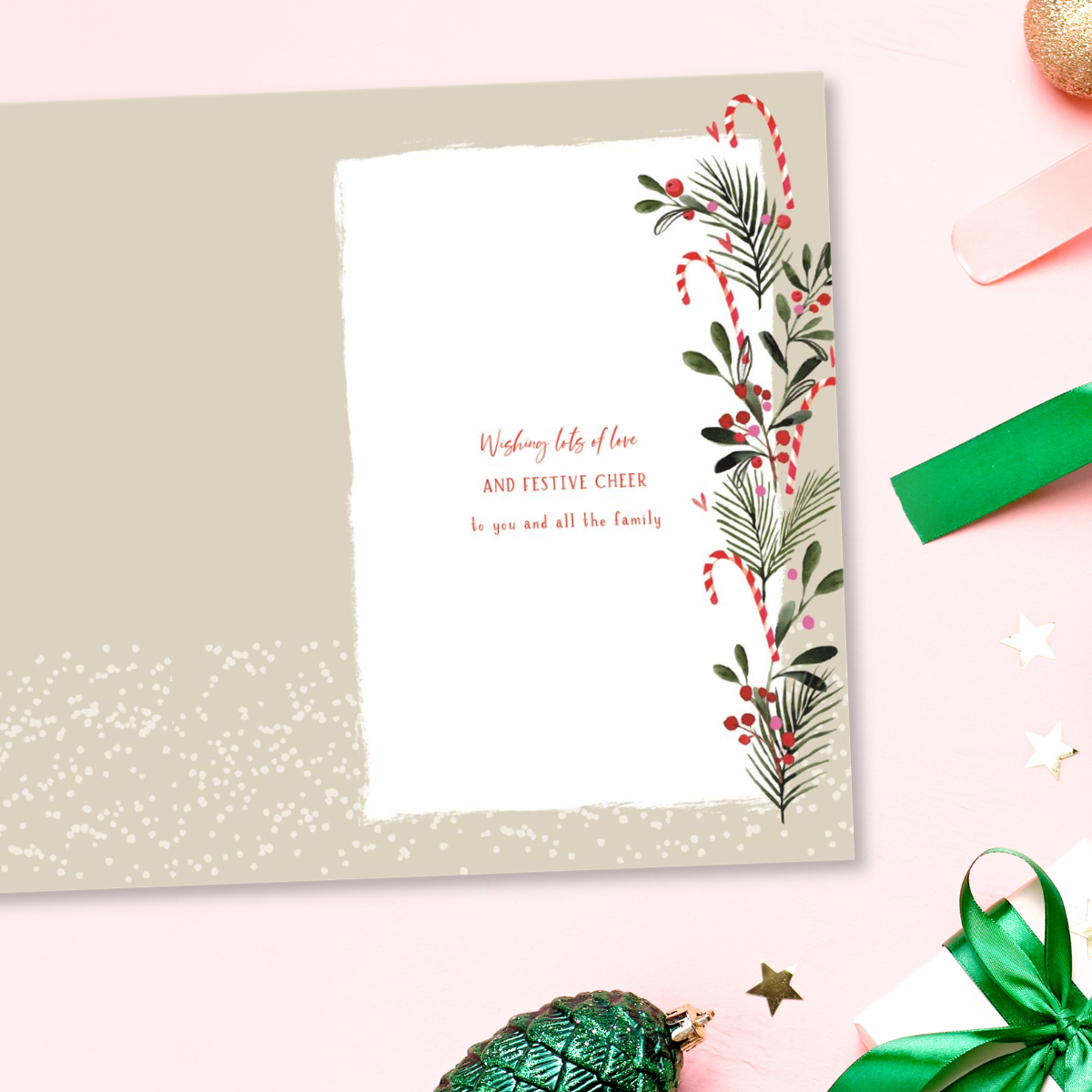 Son & Family Christmas Card - Skylight Floral Envelope