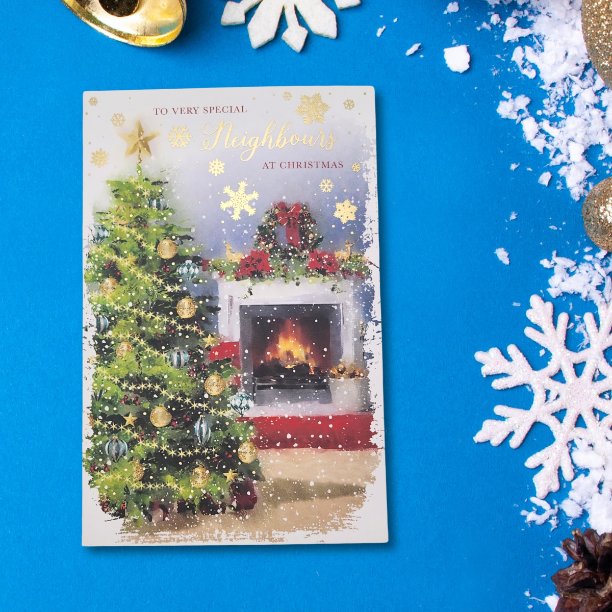 Neighbours Christmas Card - Cosy Fireplace