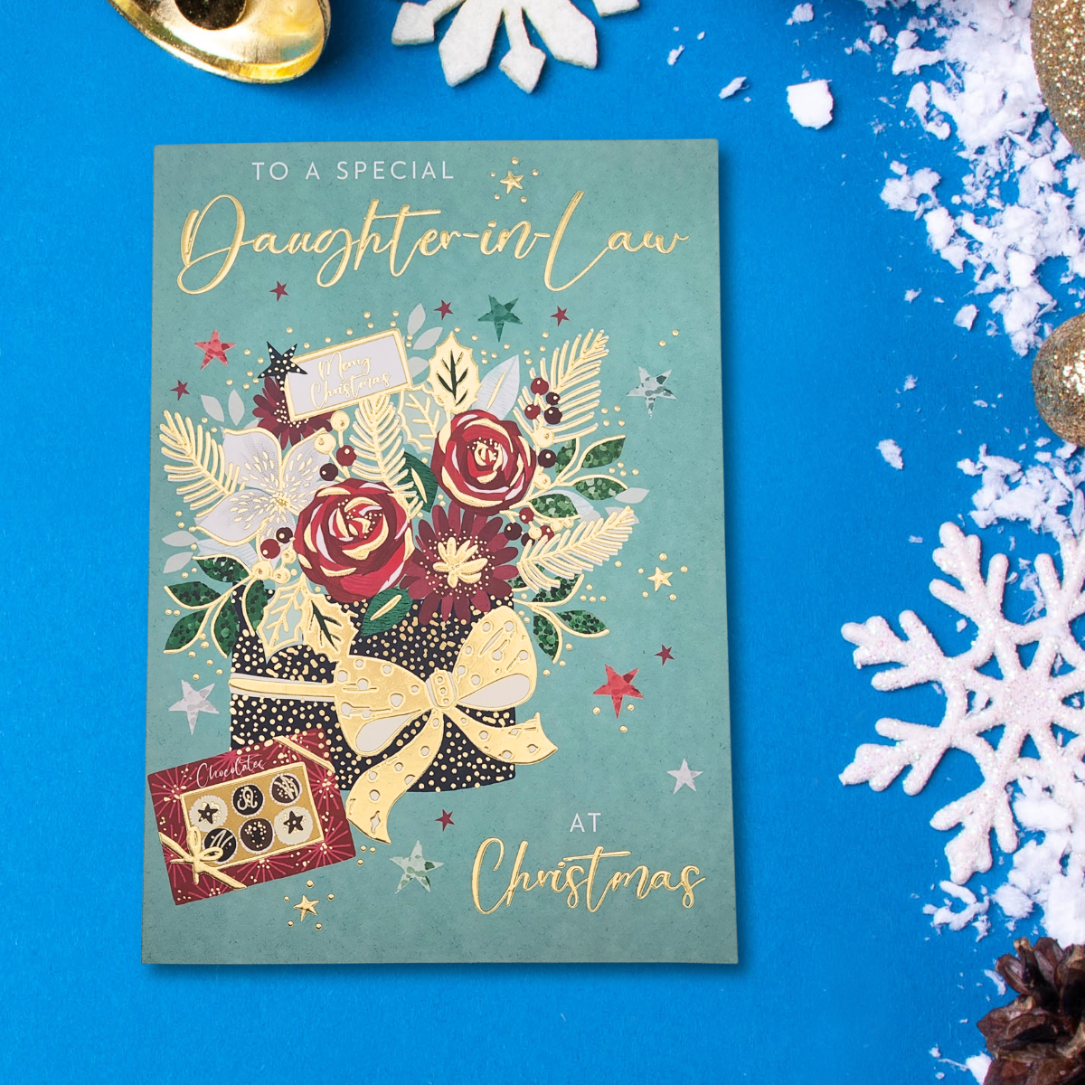 Daughter-In-Law Christmas Card - Floral Envelope