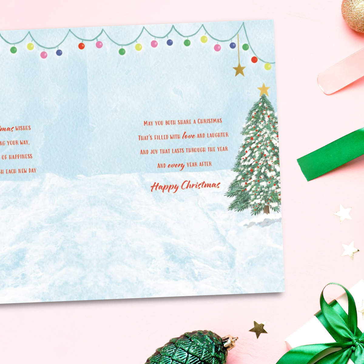 Daughter & Son-In-Law Christmas Card - Robins & Heart Scarf