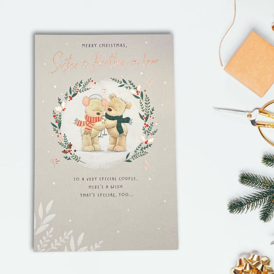 Sister & Brother-In-Law Christmas Card - Nutmeg Cheers