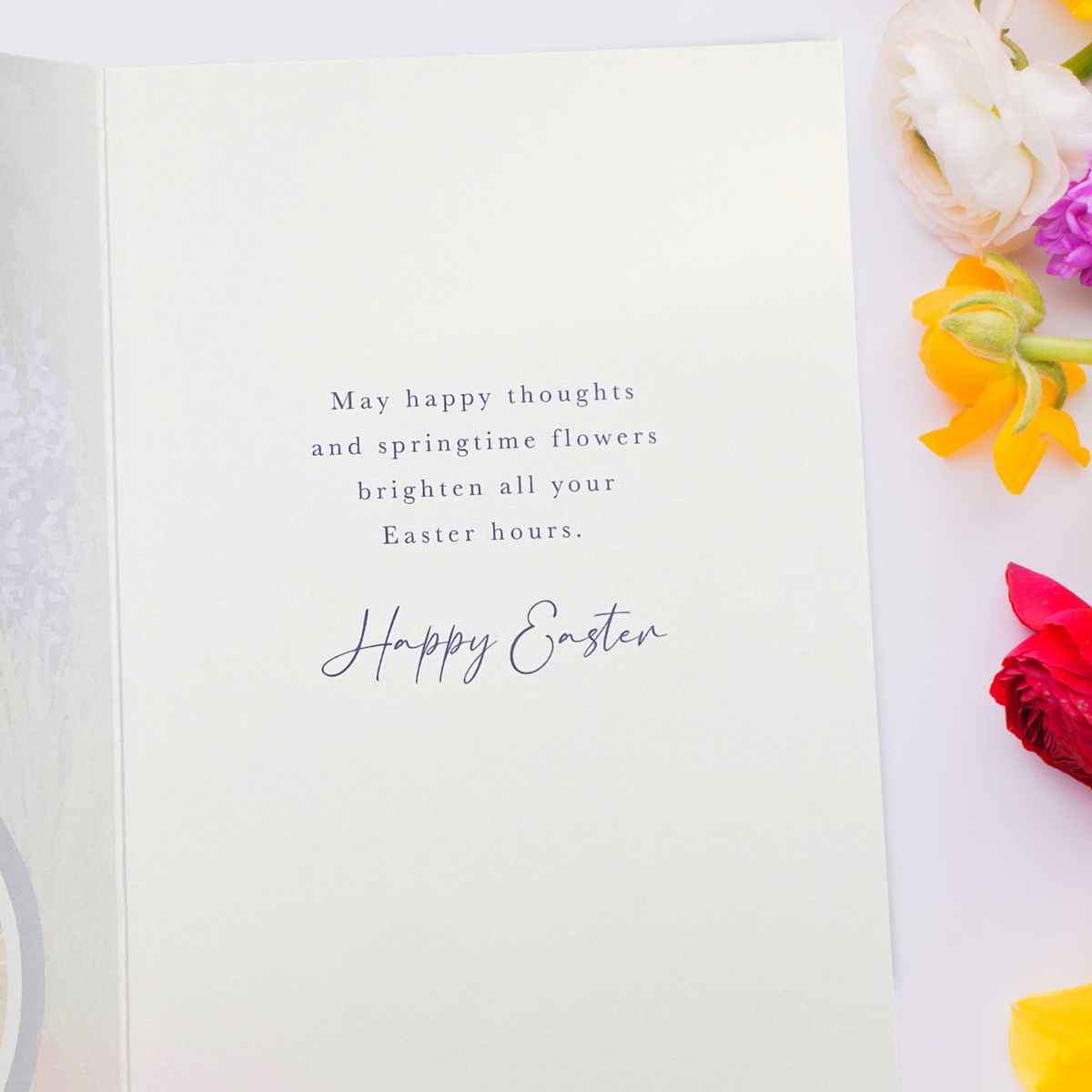 Open Easter Card - Cycle & Flowers