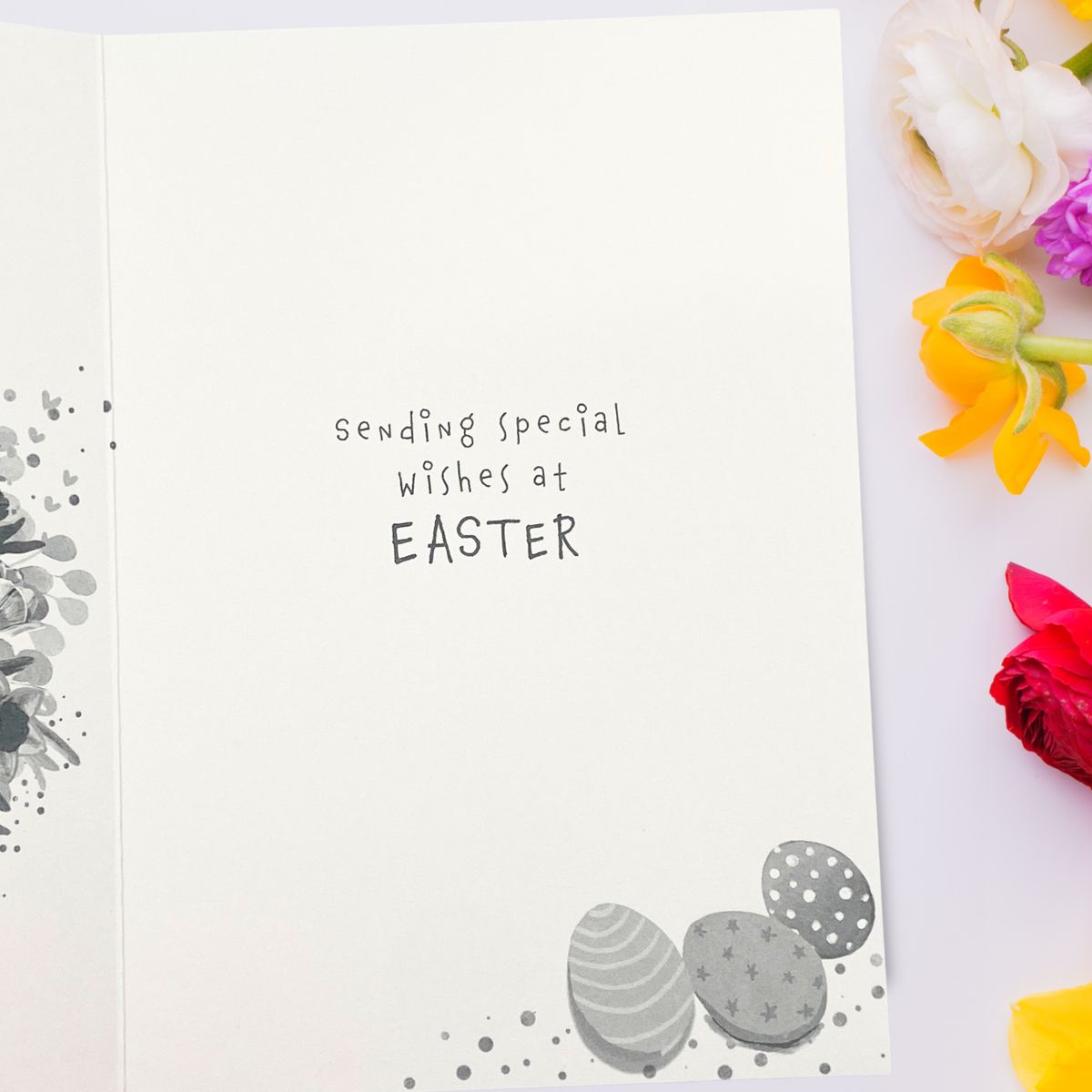 Open Easter Card - Duck Bouquet