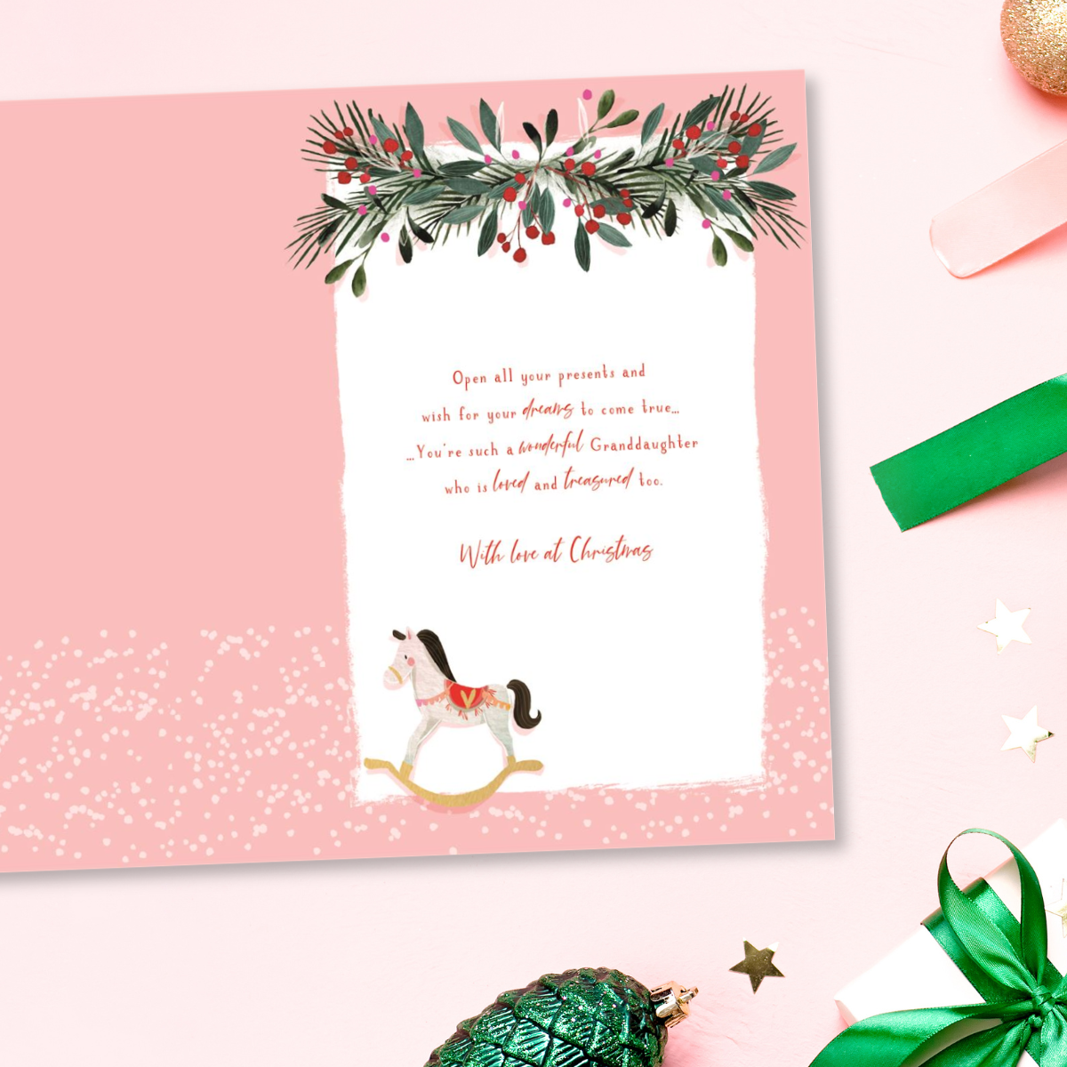 Granddaughter Christmas Card - Hot Chocolate Snowman