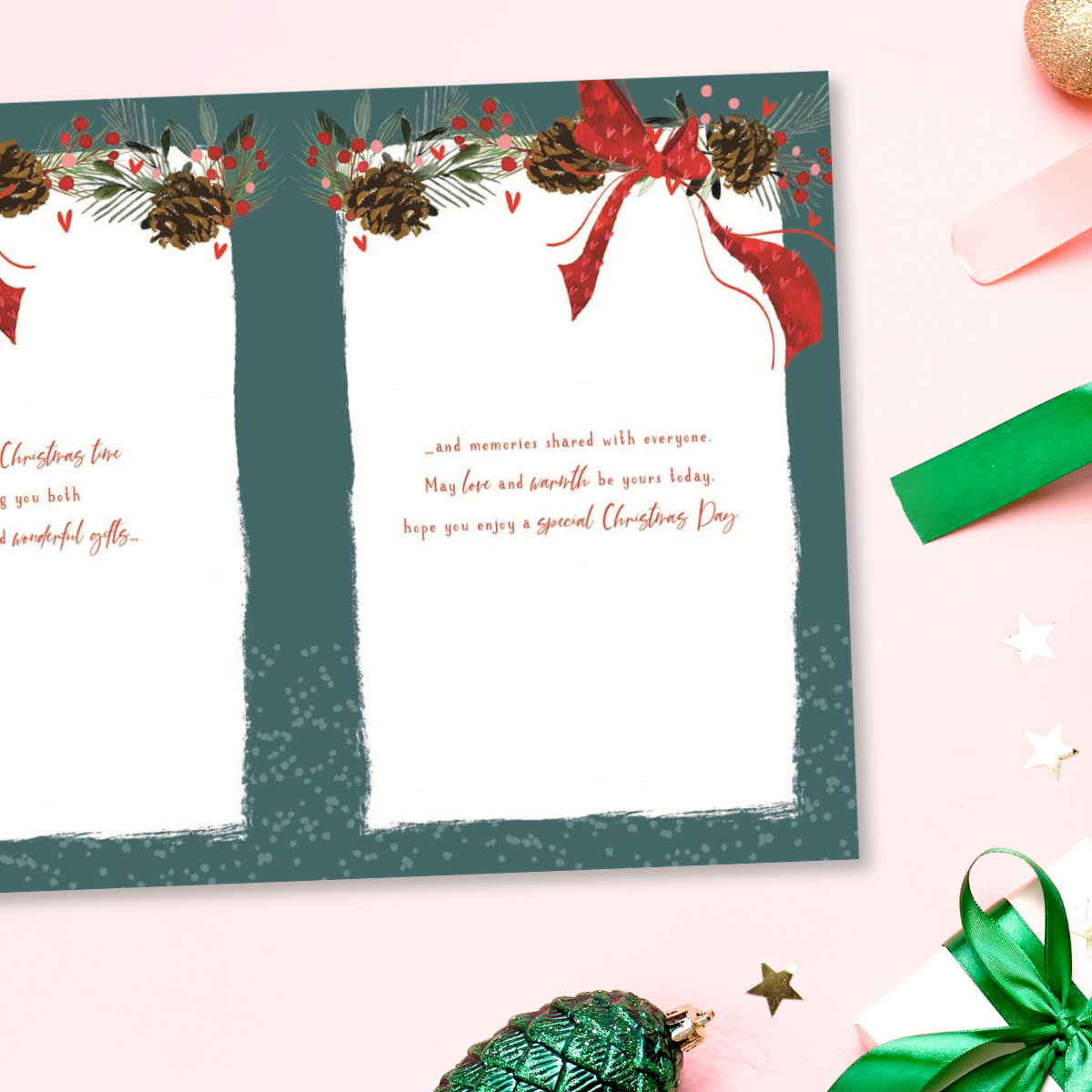 Granddaughter & Fiancé Christmas Card - Skylight Bauble