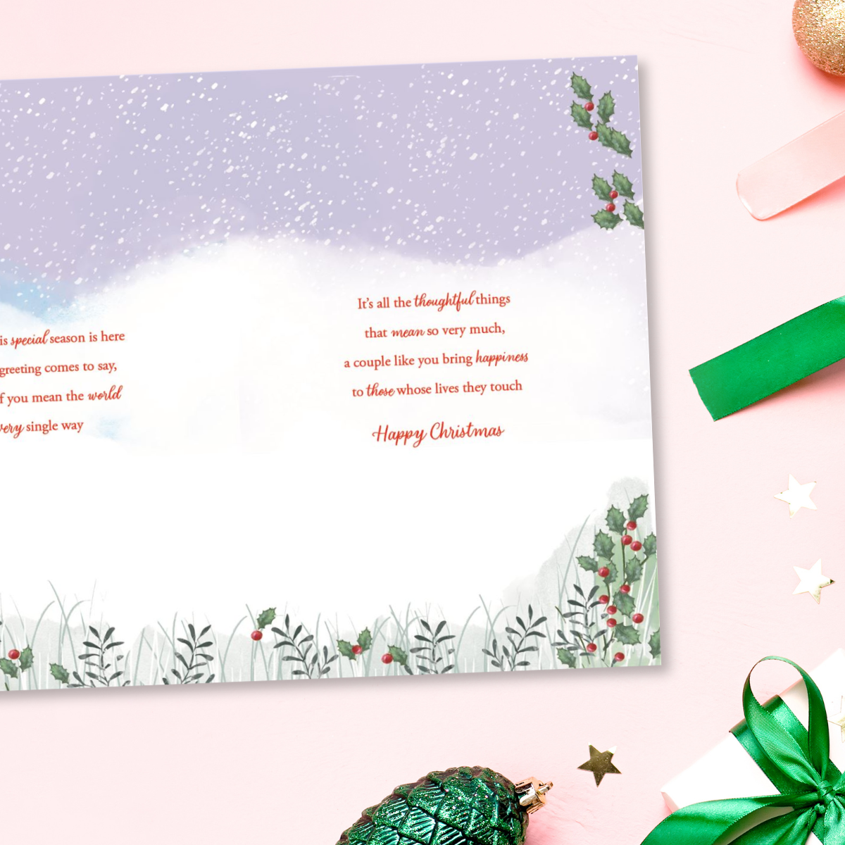 Son & Daughter-In-Law Christmas Card - Moonlit Stroll