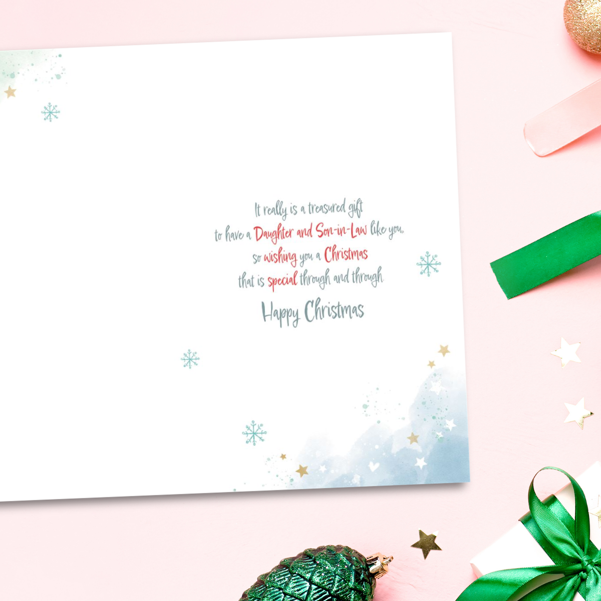 Daughter & Son-In-Law Christmas Card - Gift Sleigh & Rabbit