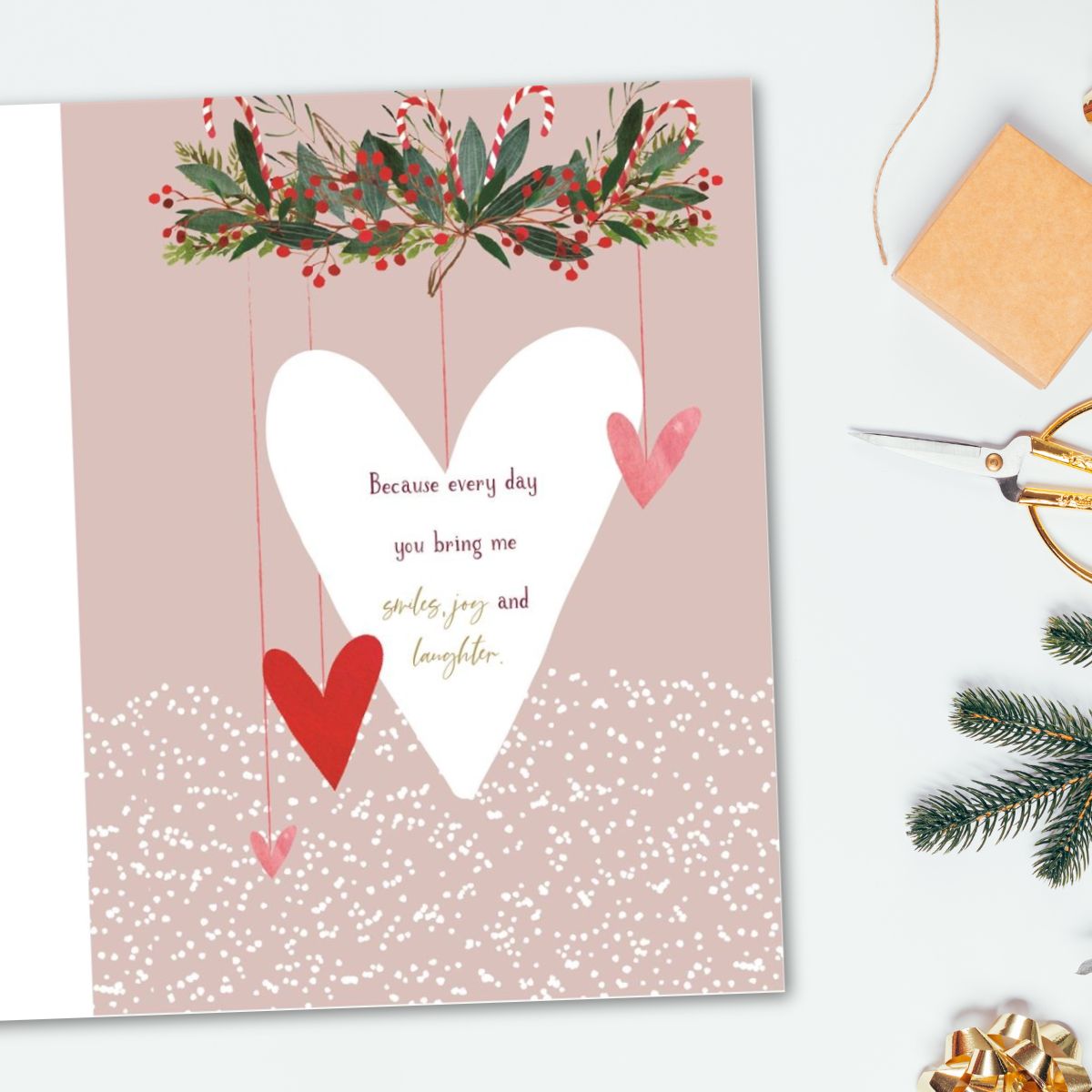 Wife Large Christmas Card - Skylight Hearts