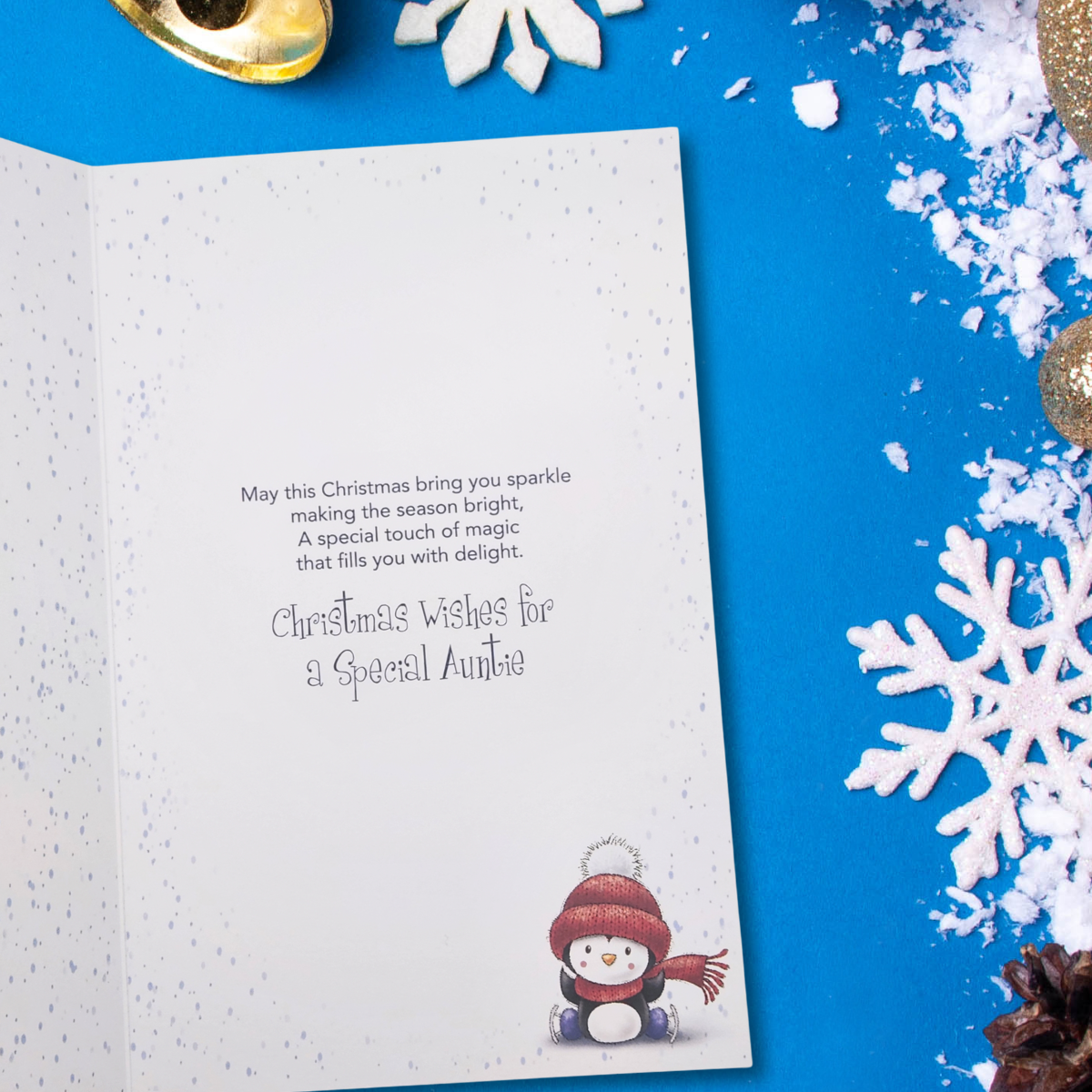 Auntie Christmas Card - Snowman & Friends