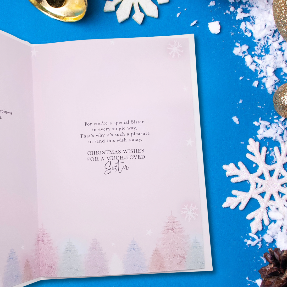 Sister Christmas Card - Snowman & Friends