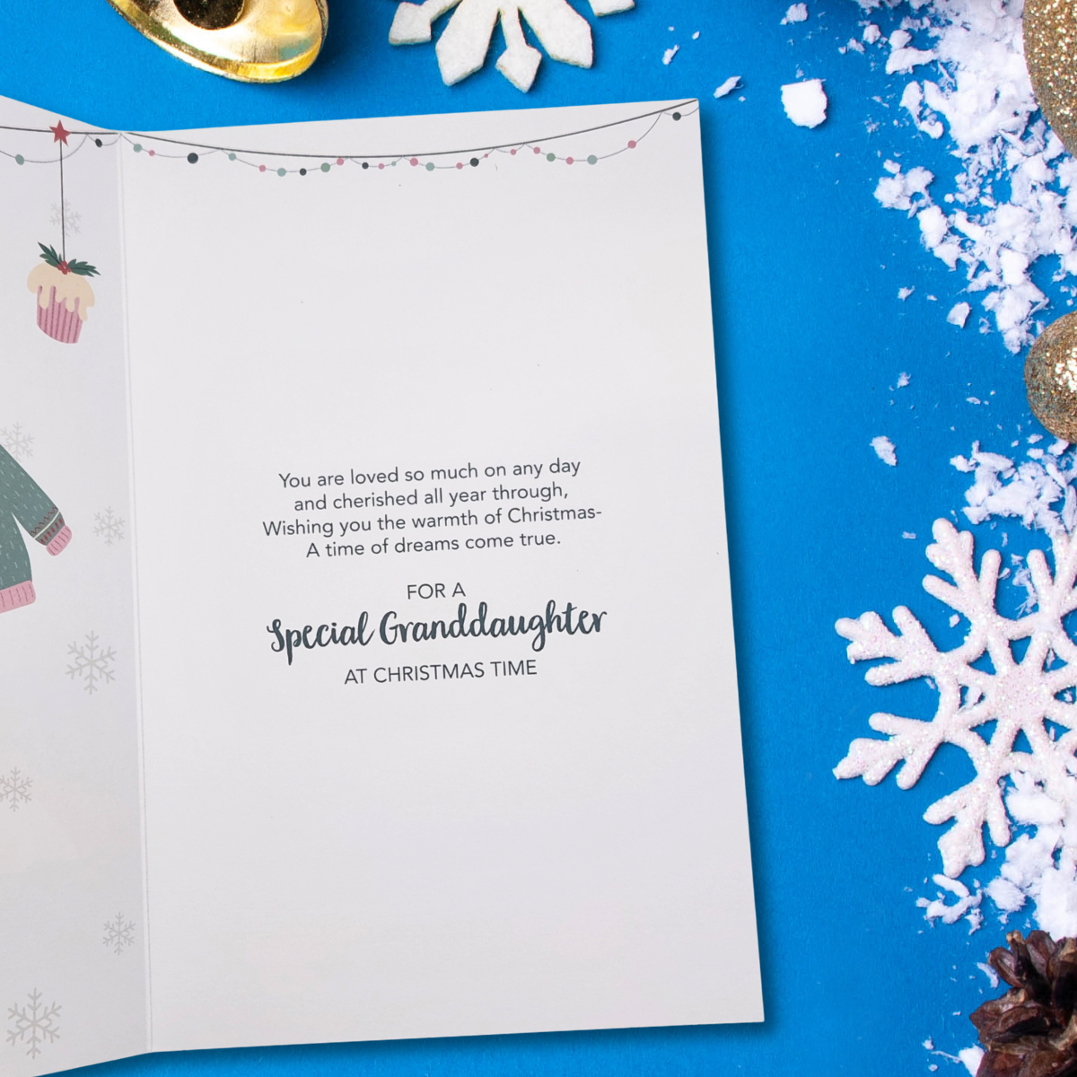 Granddaughter Christmas Card - Christmas Jumper & Mittens