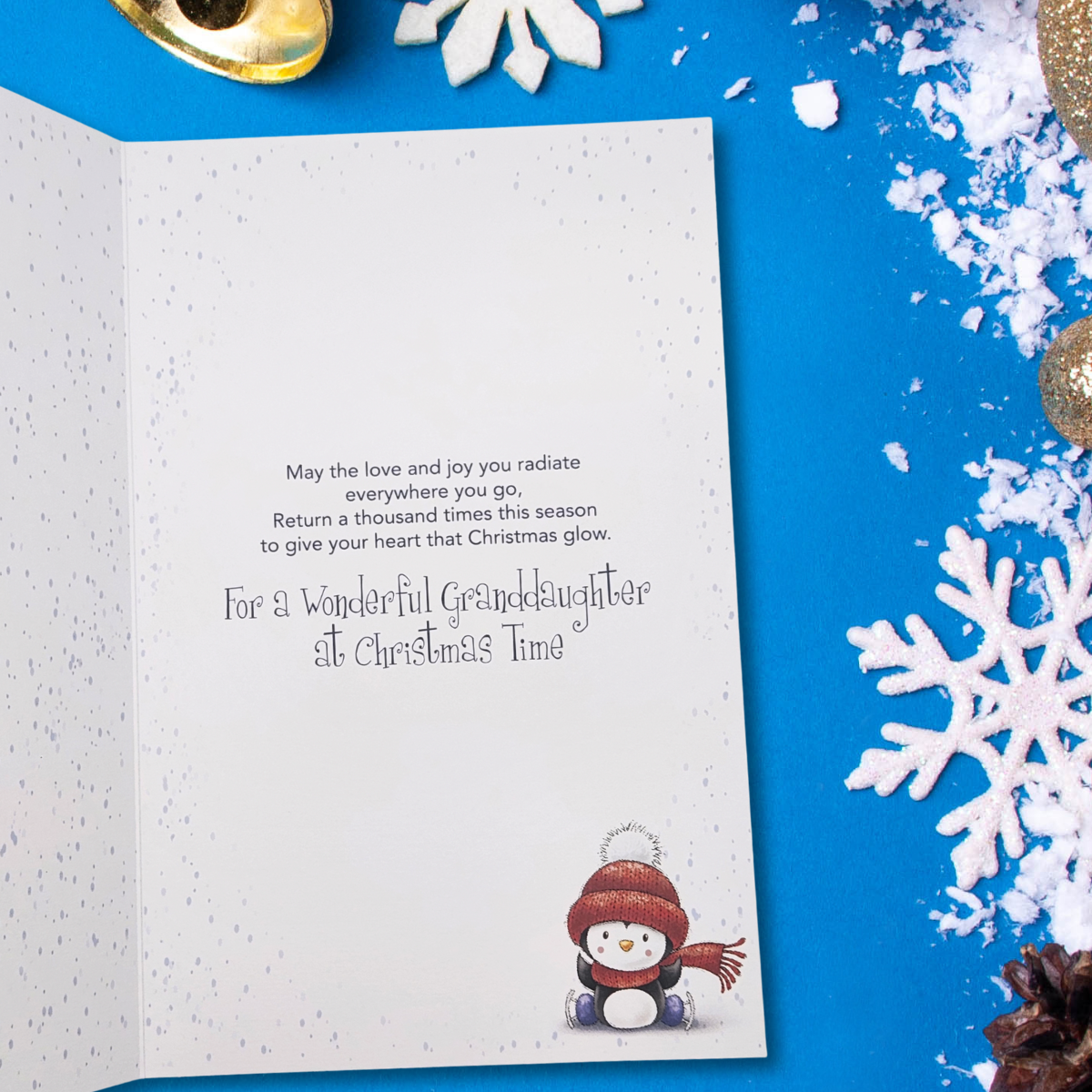 Granddaughter Christmas Card - Snowman & Friends
