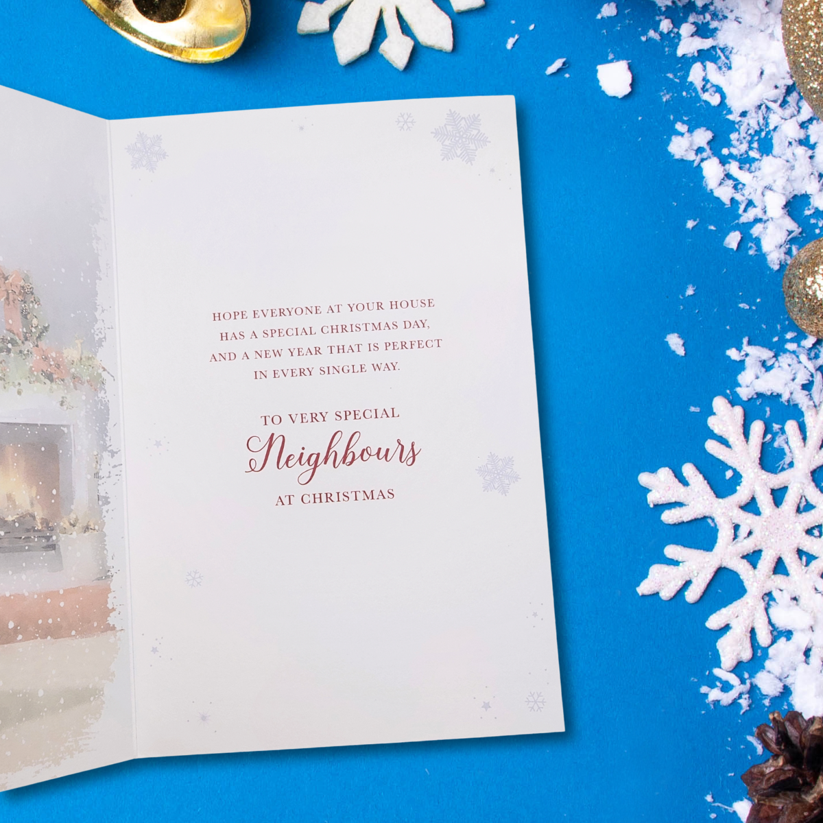 Neighbours Christmas Card - Cosy Fireplace