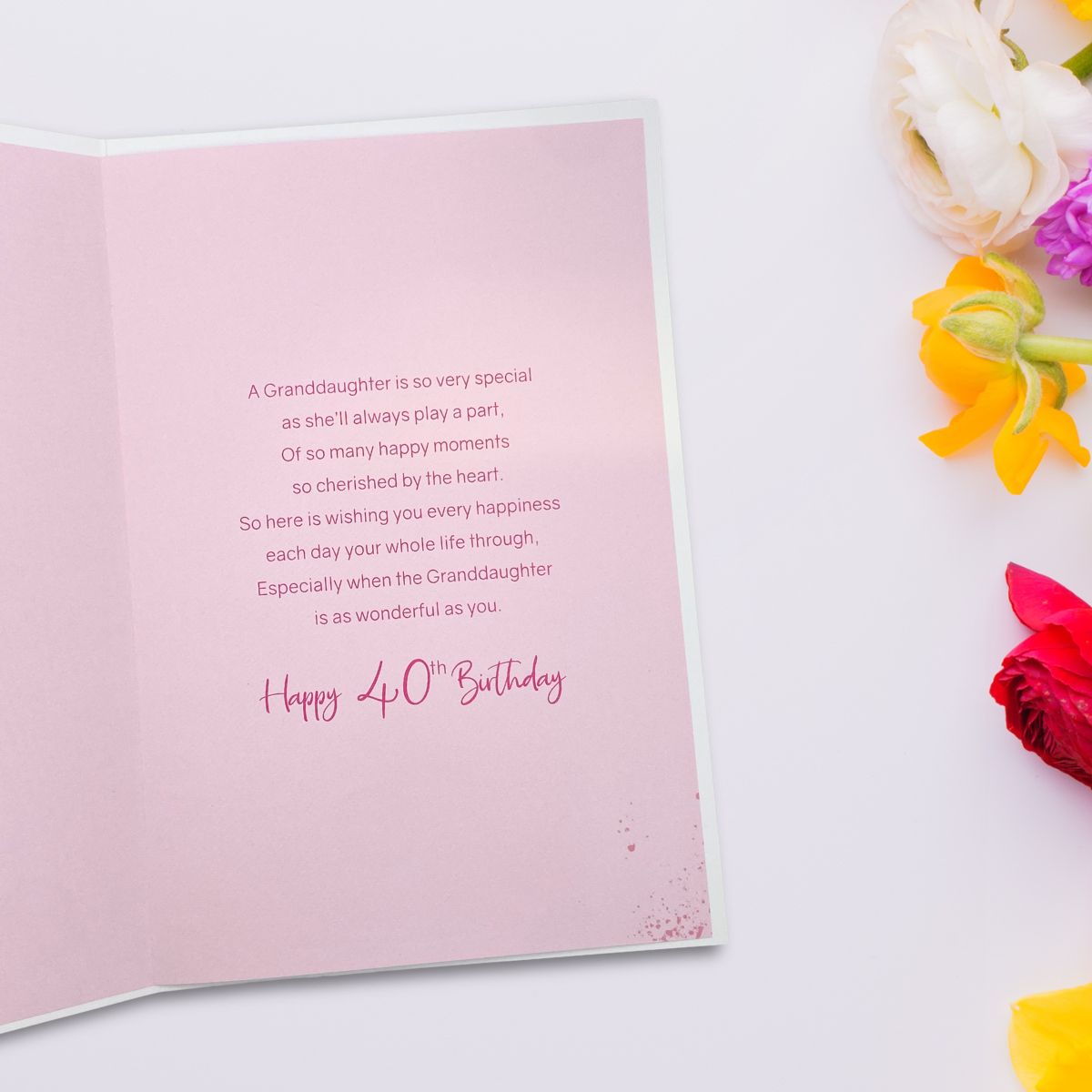 Granddaughter 40th Birthday Card - Champagne & Gifts
