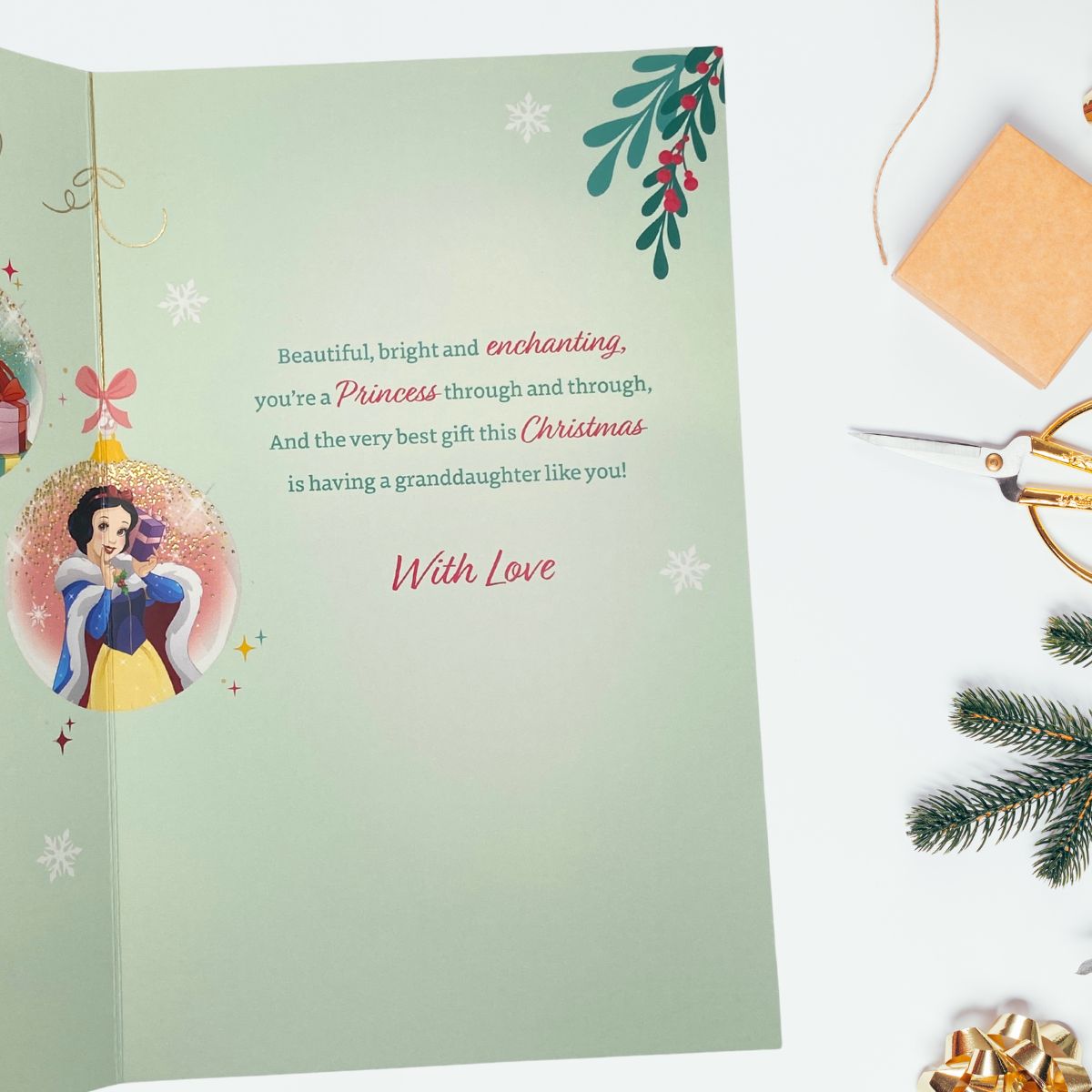 Granddaughter Christmas Card - Disney Princesses