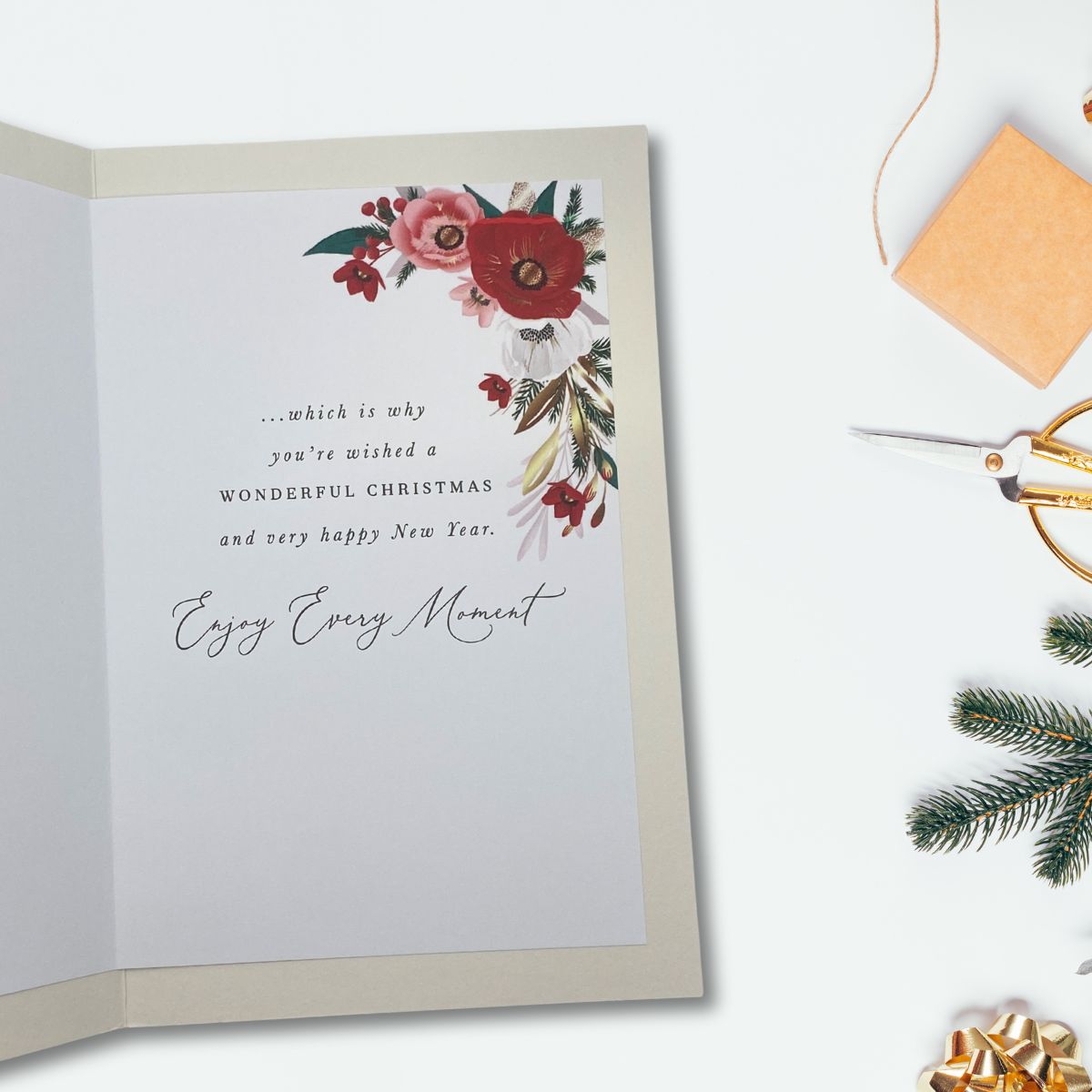 Sister-In-Law Christmas Card - Floral Border