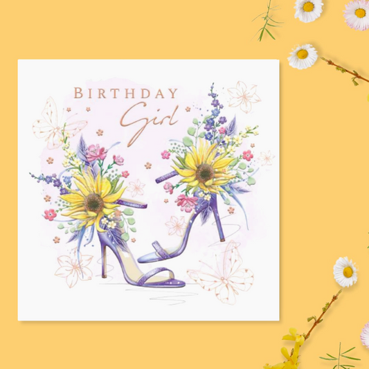 Blush Birthday Card Displayed In Full
