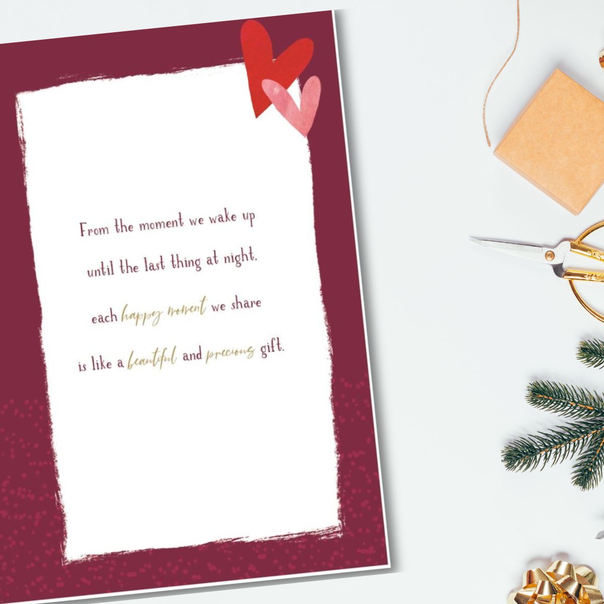 Wife Large Christmas Card - Skylight Hearts