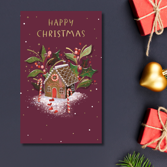 Open Christmas Card - Big World Little Things Gingerbread House