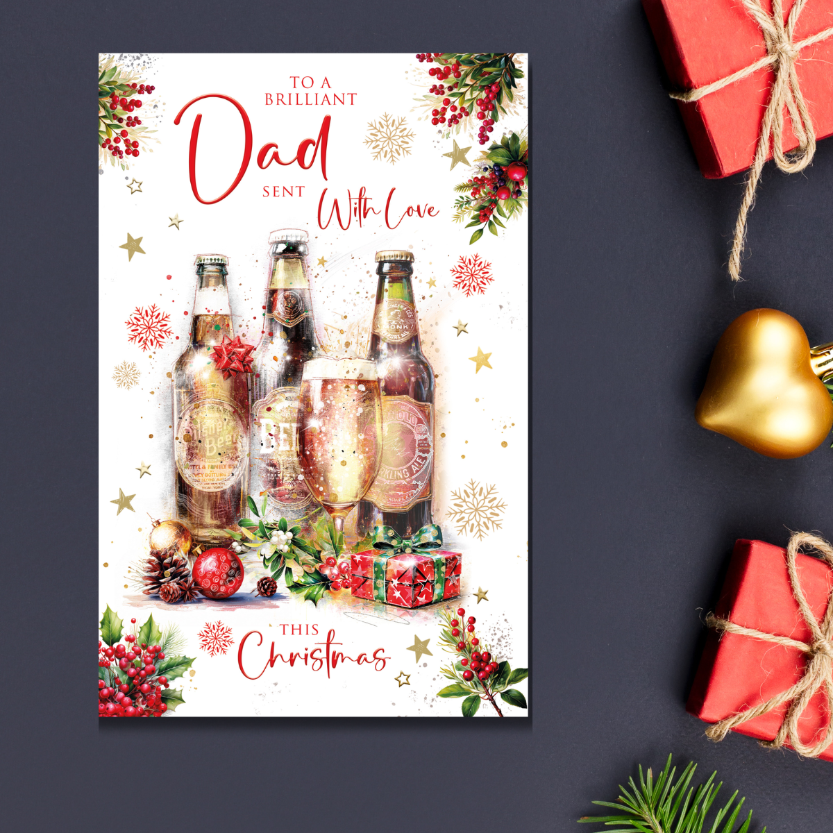 Dad Christmas Card - Festive Beers