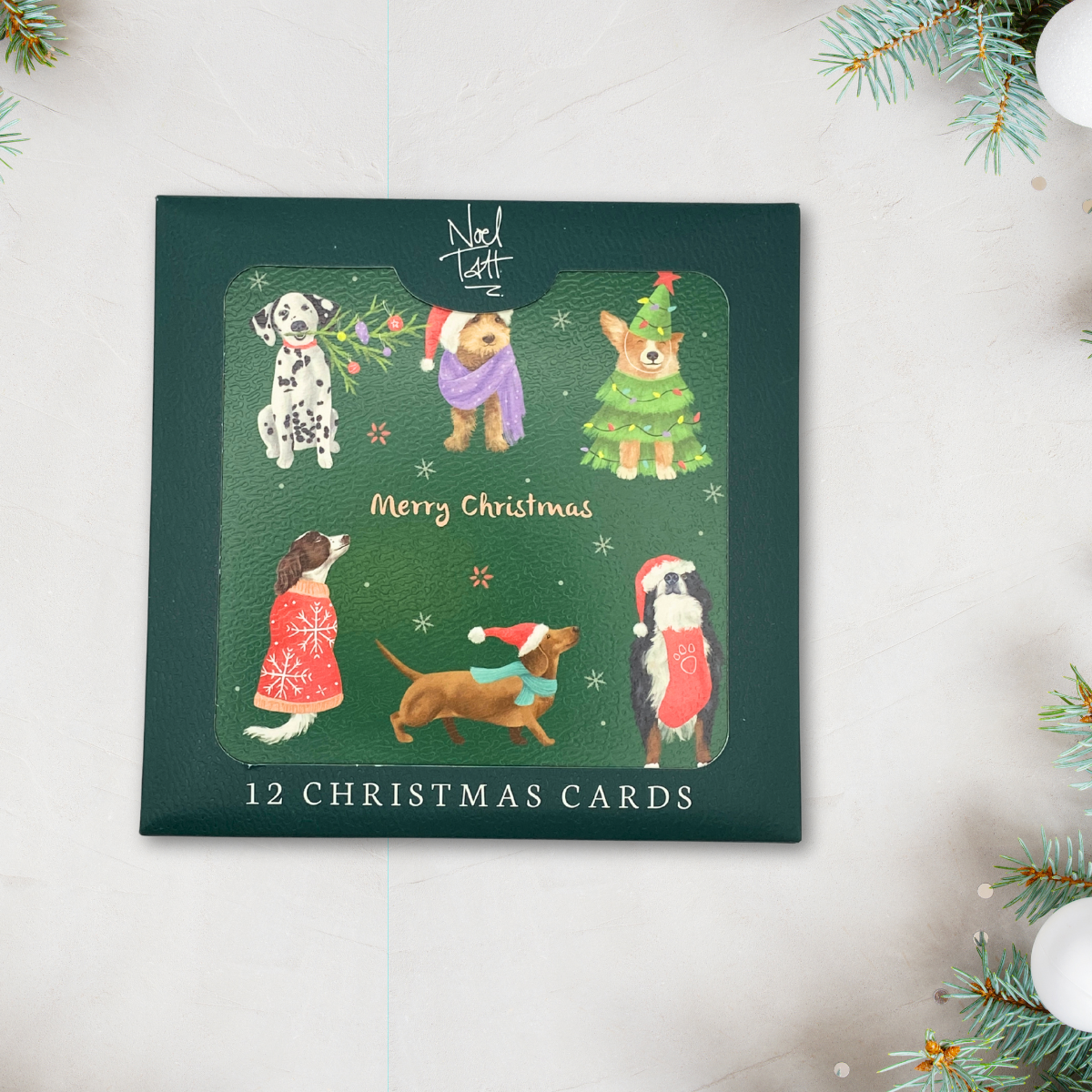 12 x Christmas Cards In Box - Dogs At Christmas