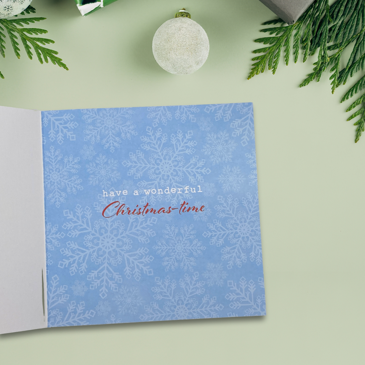 Open Christmas Card - Winter Wonderland Owls