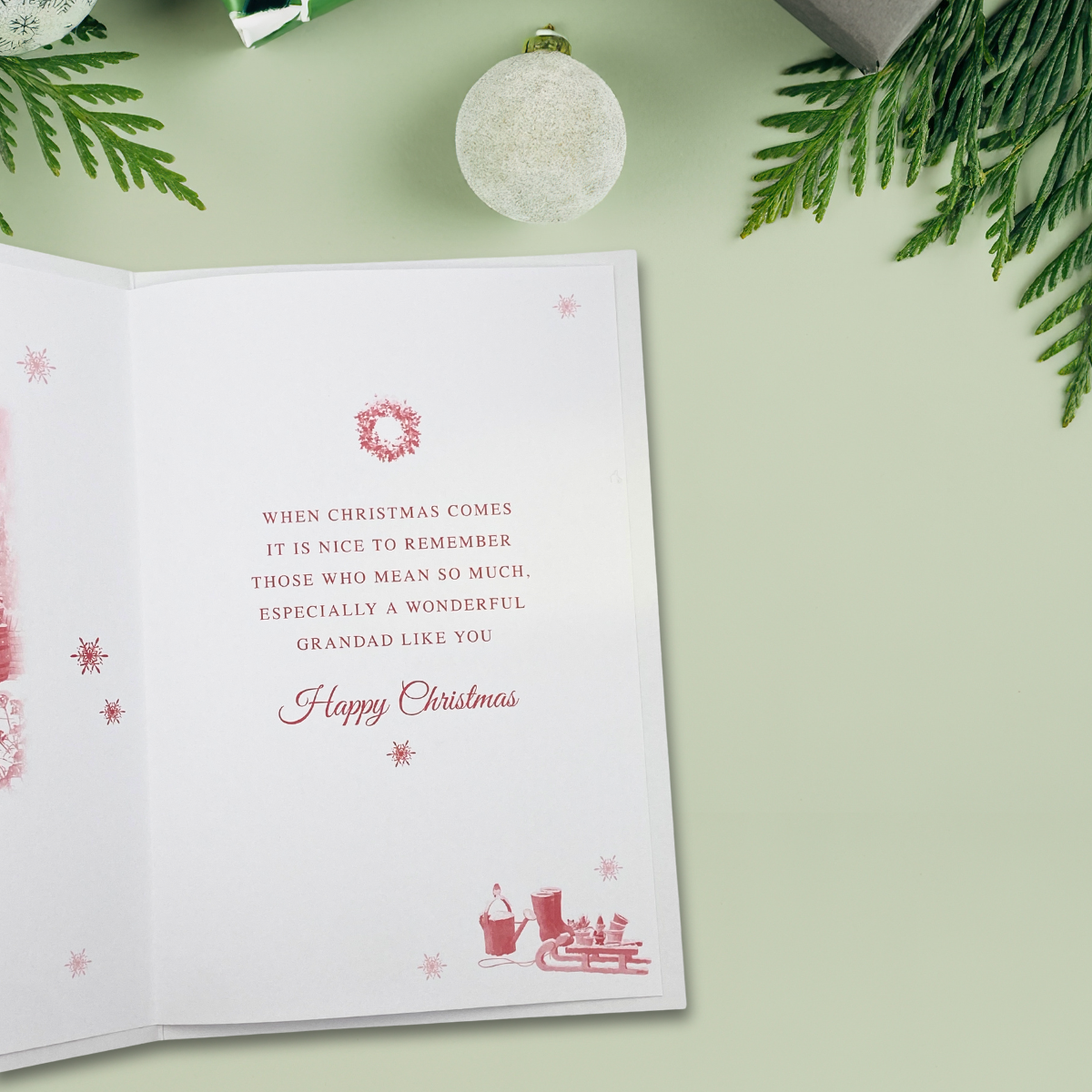 Grandad Christmas Card - Shed & Sleigh