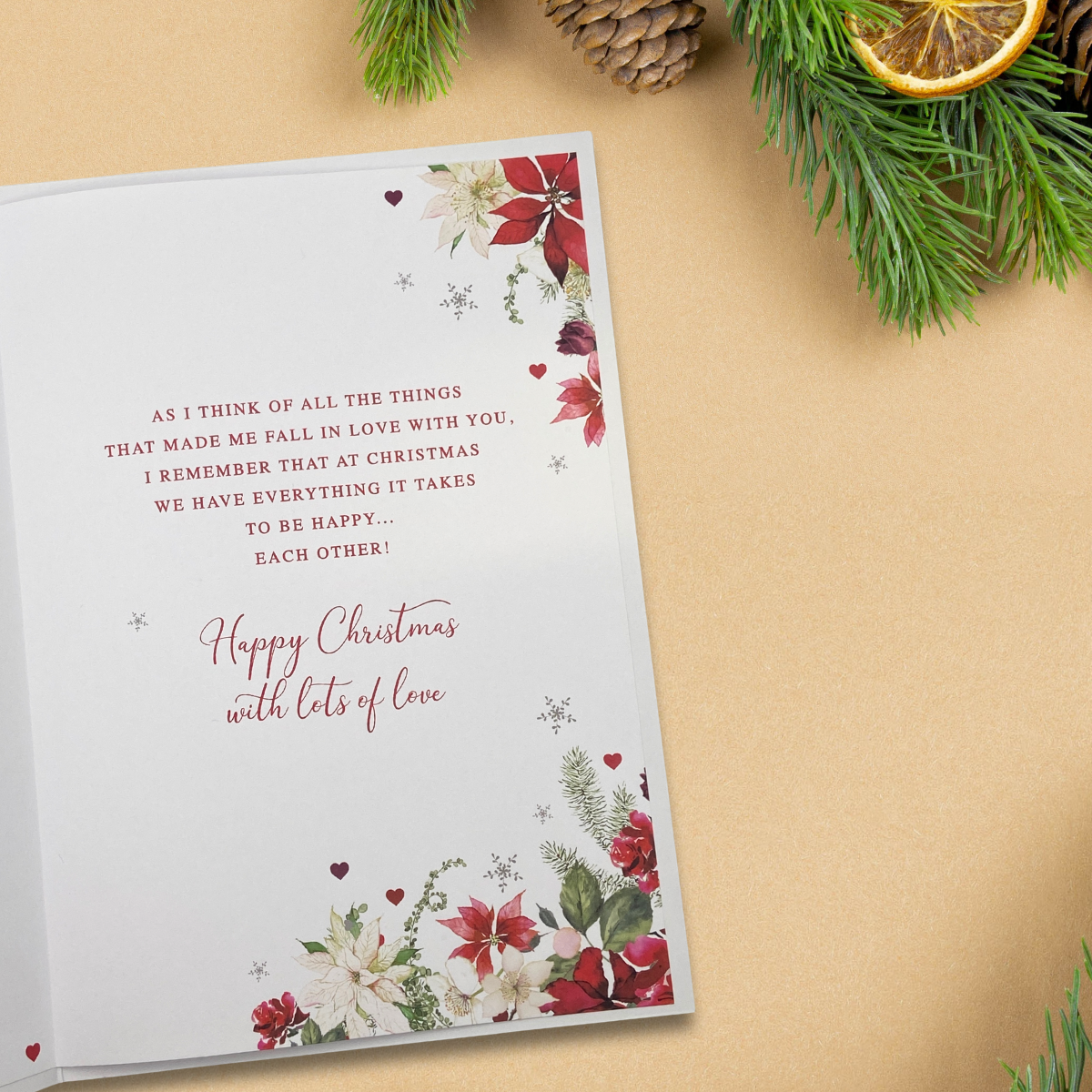 Wife Christmas Card - Pizazz Festive Florals