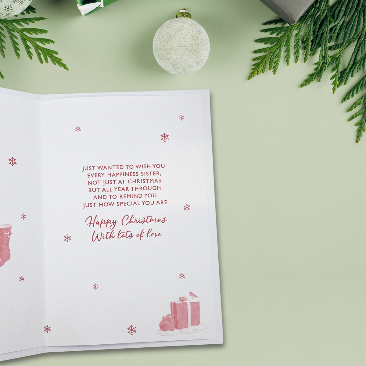 Sister Christmas Card - Al Fresco In The Snow