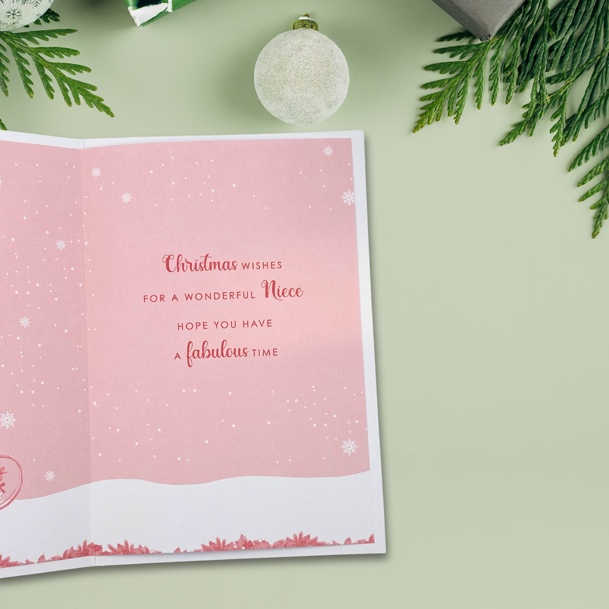 Niece Christmas Card - Stacked Sleigh