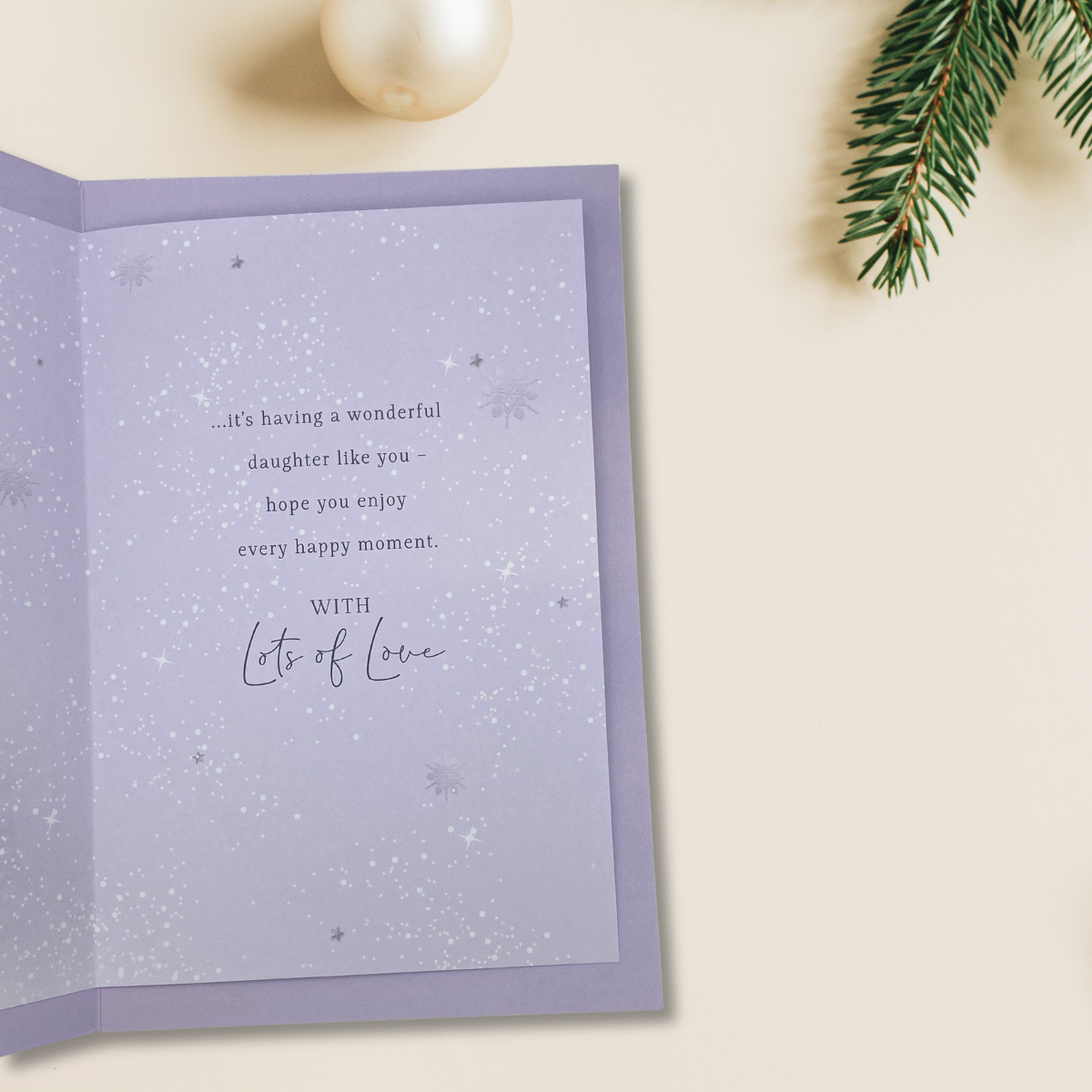 Daughter Christmas Card - Santa & Deer