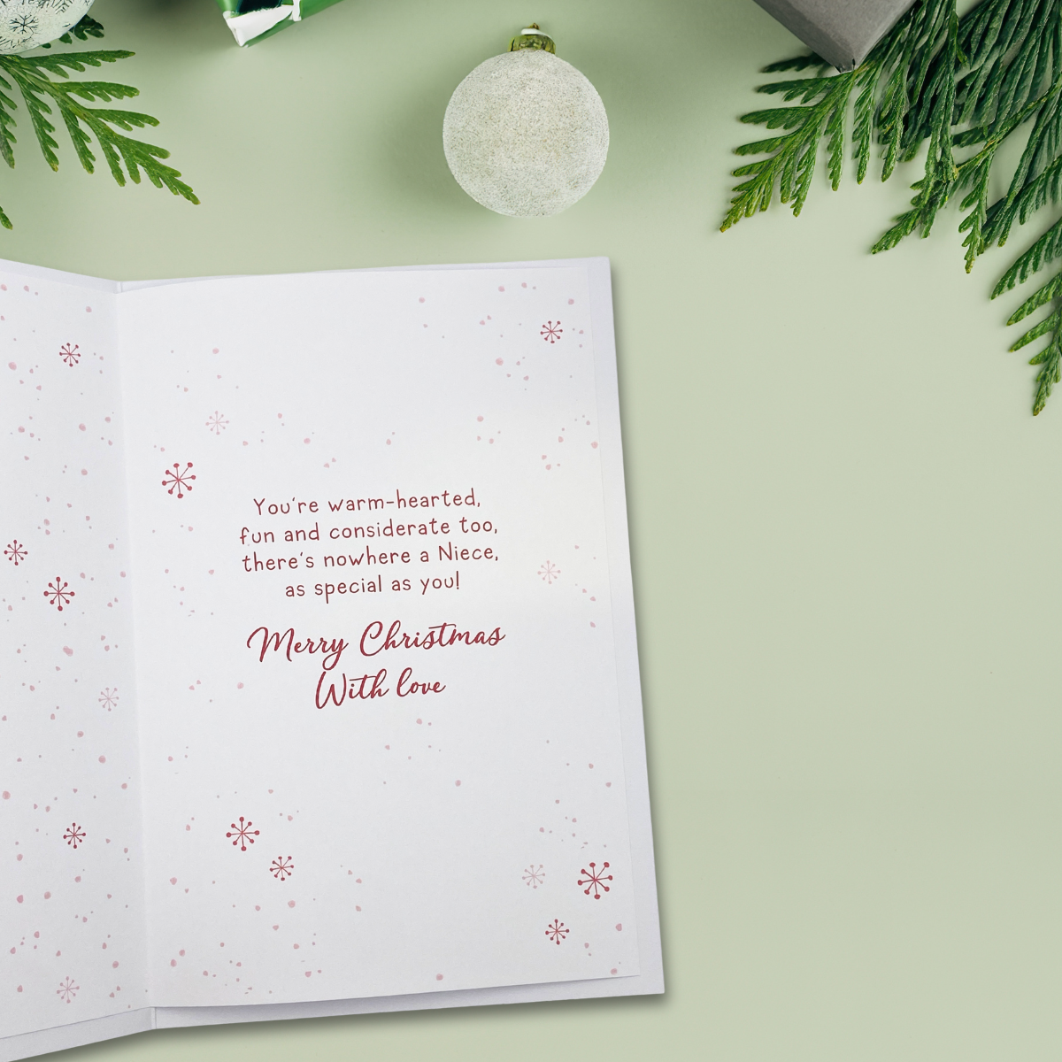Niece Christmas Card - Decorated Penguin