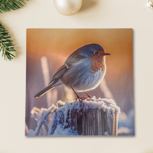 Open Photographic Christmas Card - RSPCA Robin Redbreast