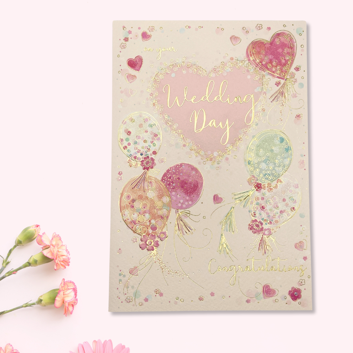 Wedding Day Card - Lottie Loves Balloons & Hearts