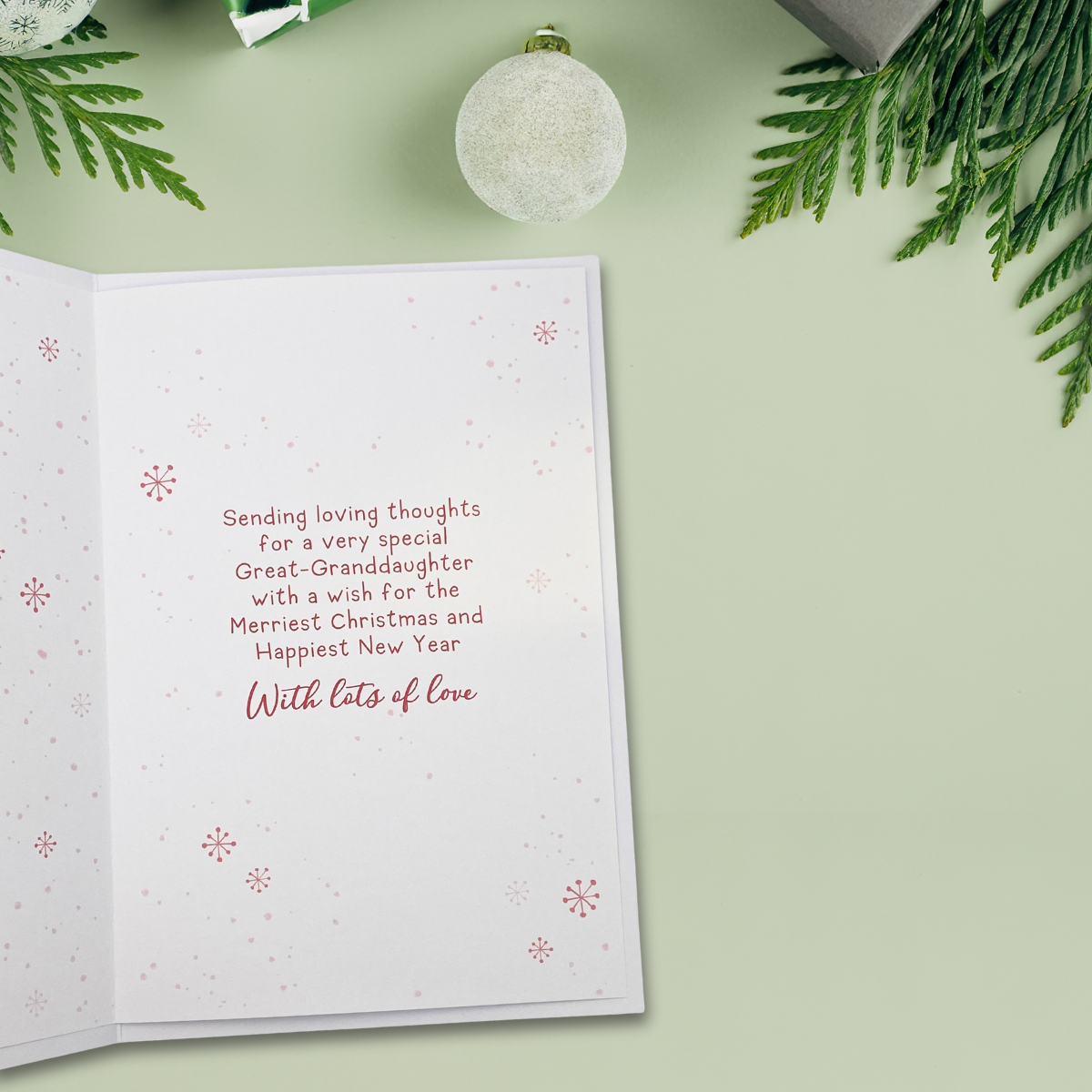 Great Granddaughter Christmas Card - Decorated Penguin