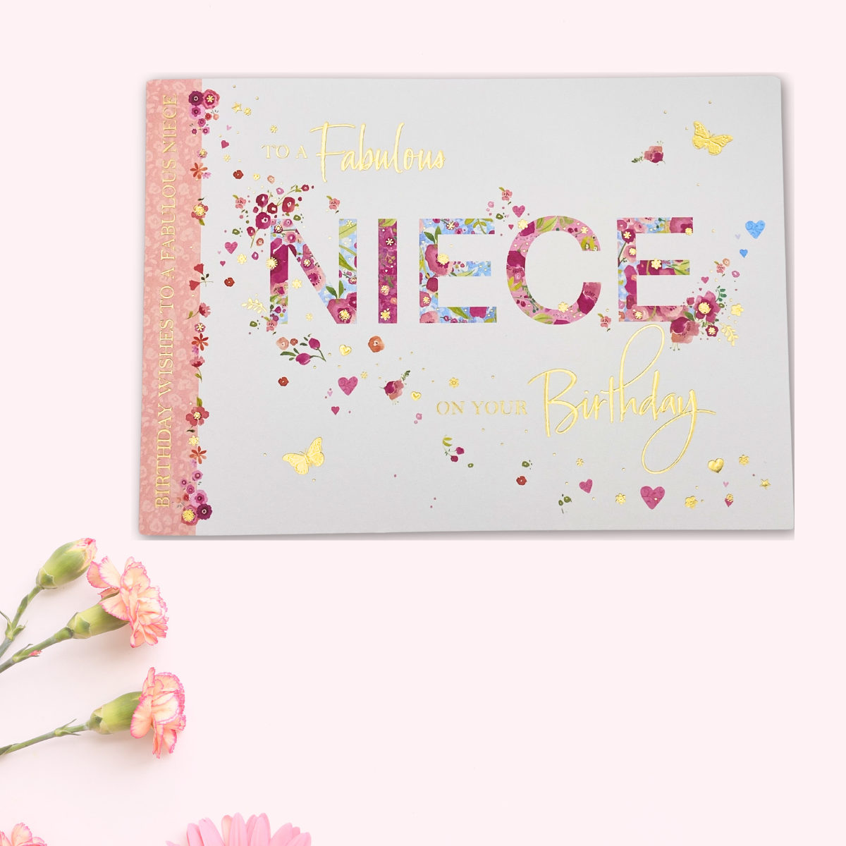 Niece Birthday Card - Blossom Text