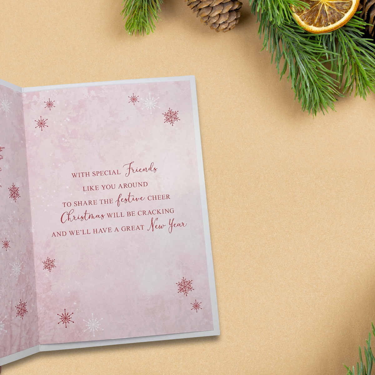 Friends Christmas Card - Robins & Heart