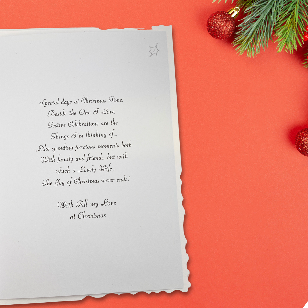 Wife Christmas Card - Velvet Festive Table