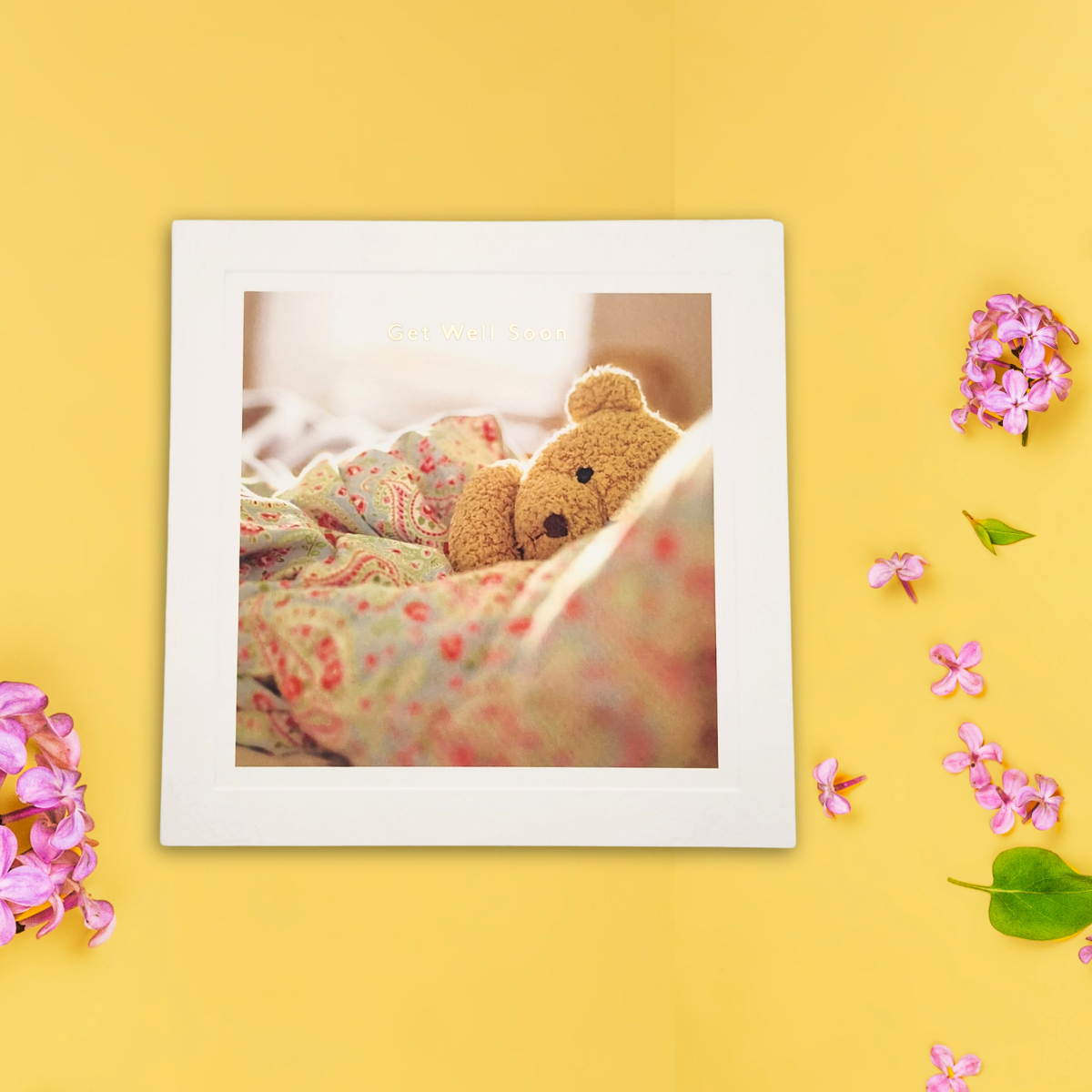 Get Well Soon Card - Teddy Bear In Bed