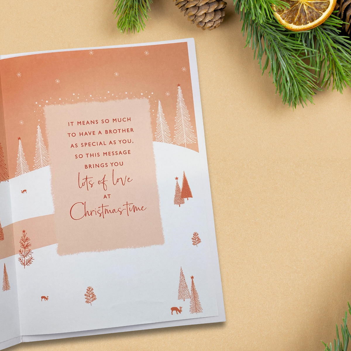 Brother Christmas Card - Sleigh Over The Forest