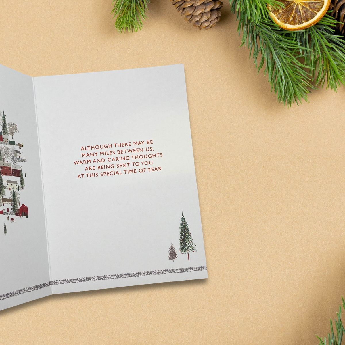 Across The Miles Christmas Card - Pizazz Snowy Town