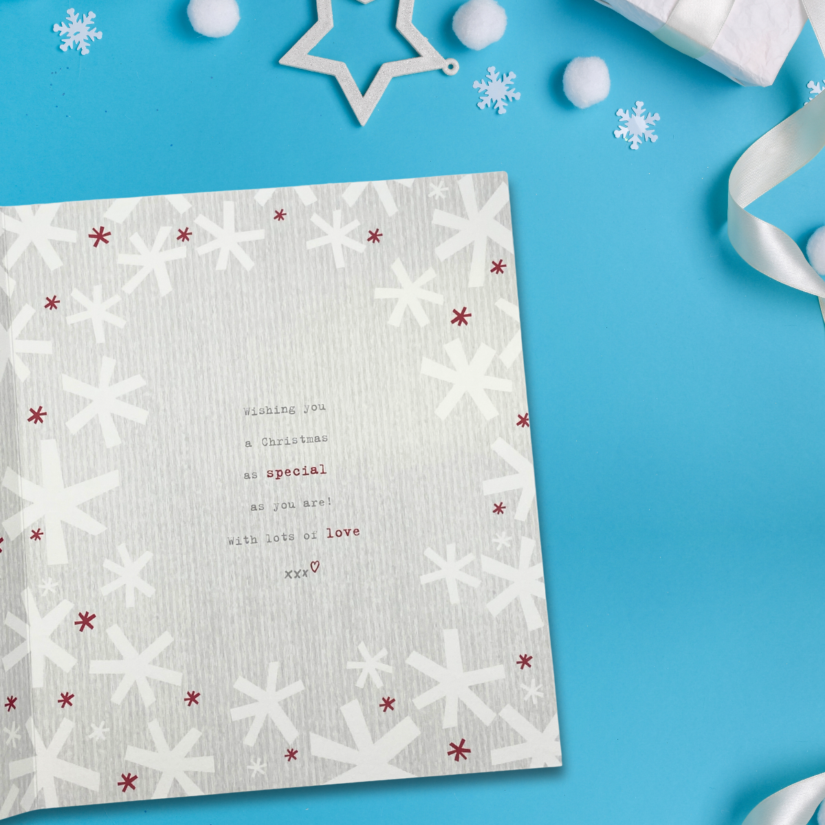 Niece Christmas Card - Boofle Bear & Tree