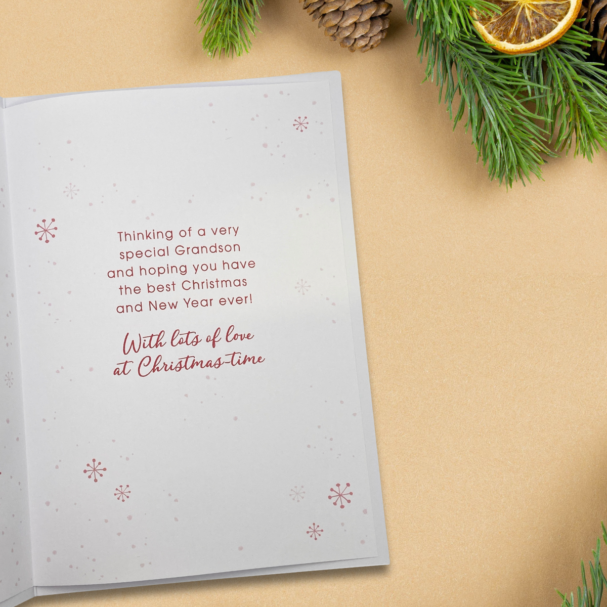 Grandson Christmas Card - Illuminated Penguin