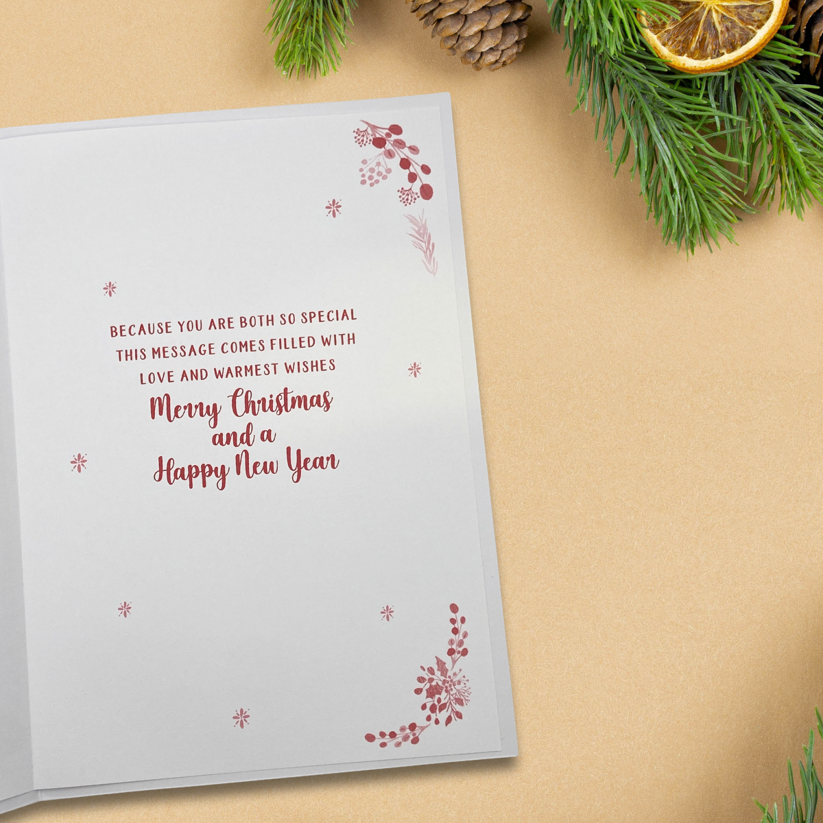 Son & Daughter-In-Law Christmas Card - Penguins & Gift