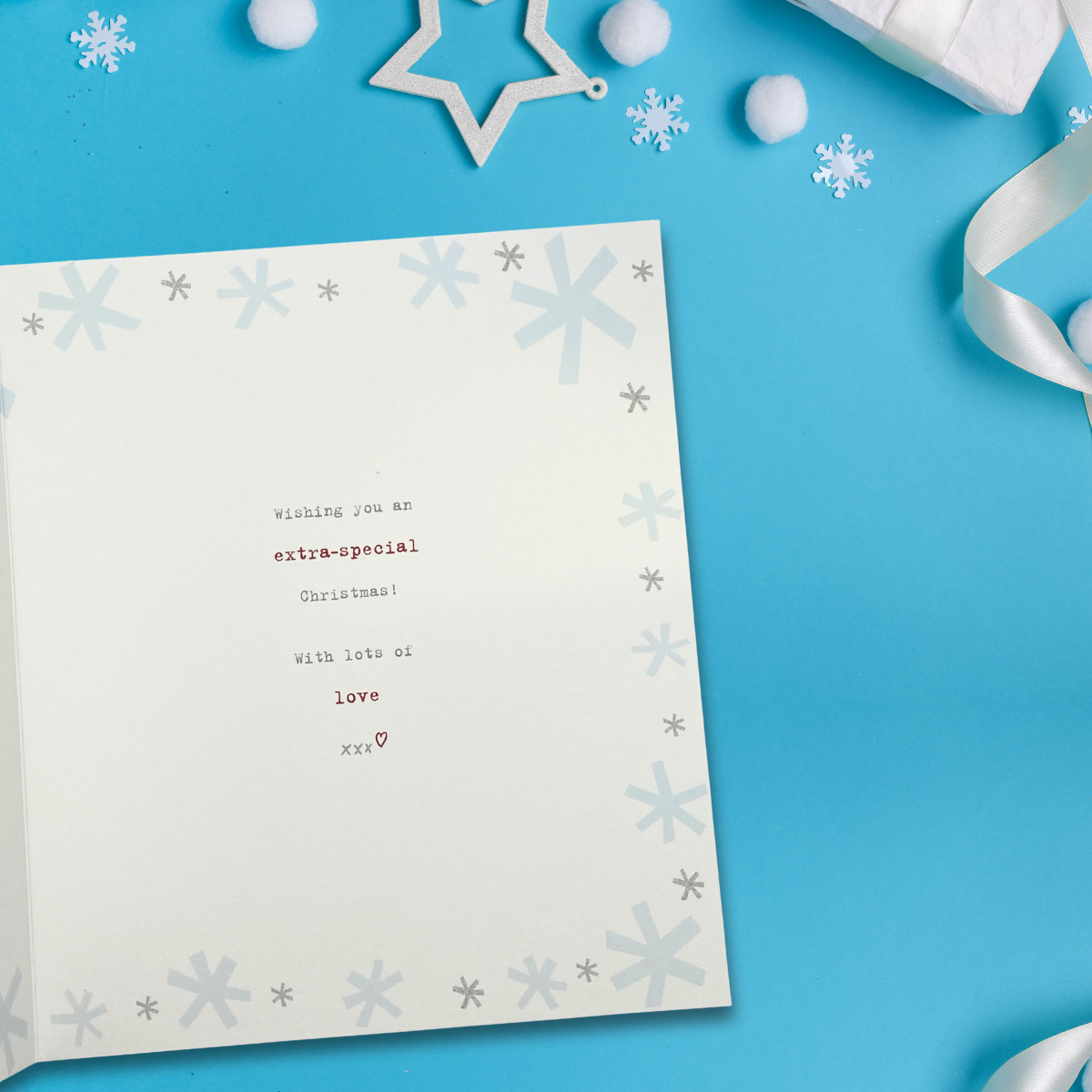 Sister Christmas Card - Boofle Bear & Gift